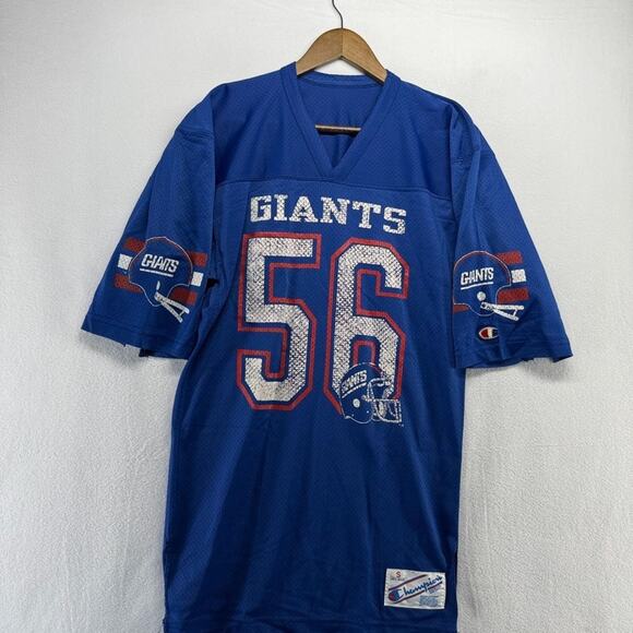 New York Giants Jersey Men's Small Blue Lawrence Taylor Distressed Champions - Picture 1 of 12